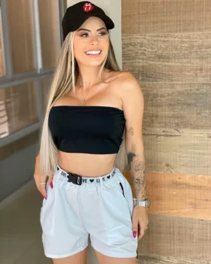 top faixa preto com bojo