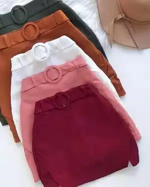 short saia com cinto