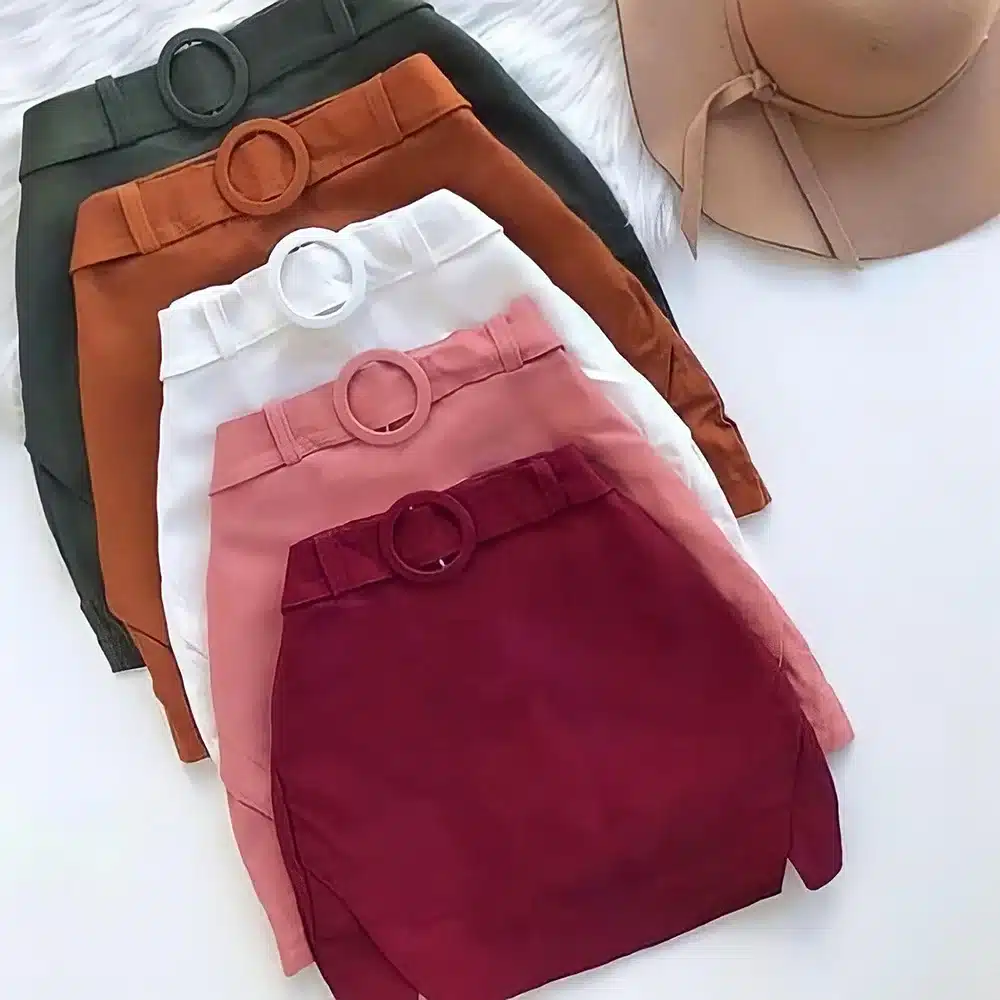short saia com cinto