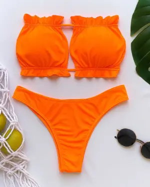 biquini laranja neon