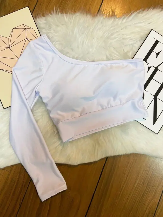 cropped branco manga longa