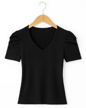 Blusa Preta Canelada​