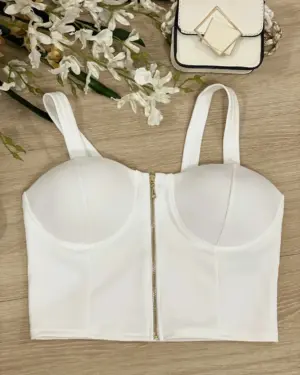 cropped branco com bojo estruturado