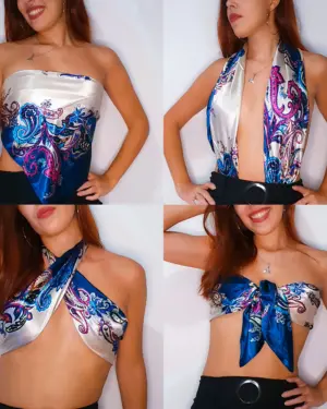 cropped lenço de cetim