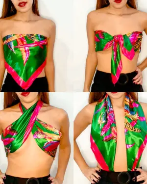 lenço de cetim grande​ verde